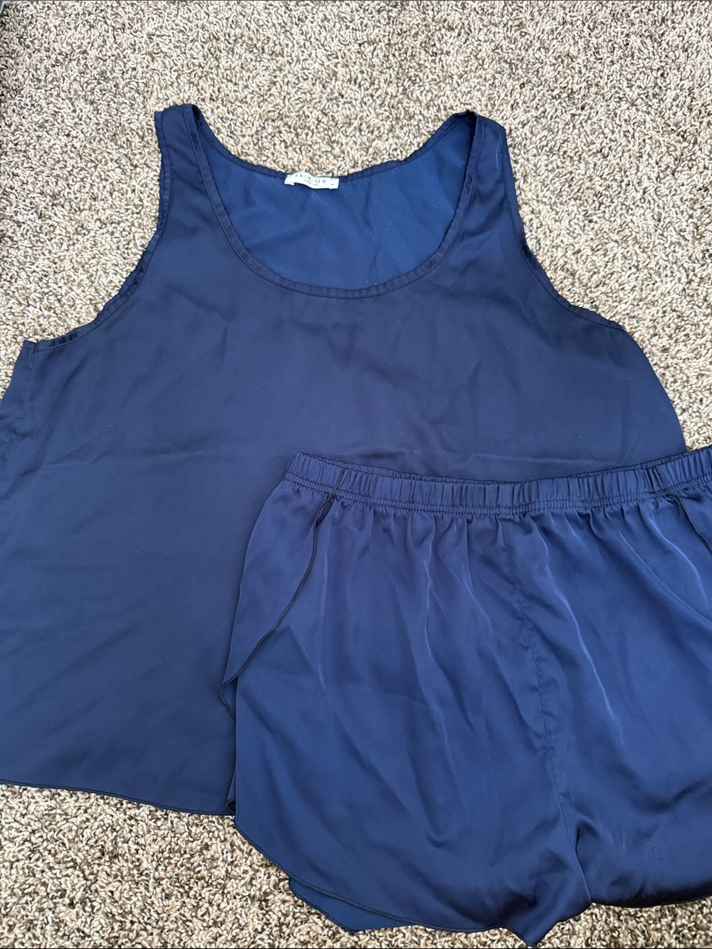 Navy Satin Tank and Short Sleep Set - Women's Intimates